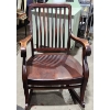 Image 1 : Solid Mahogany Rocking Chair with Spindle Backrest