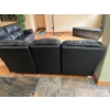 Image 3 : Soft Black Leather Reclining Couch In Great Condition 77"Long Depth 32" H 37" 