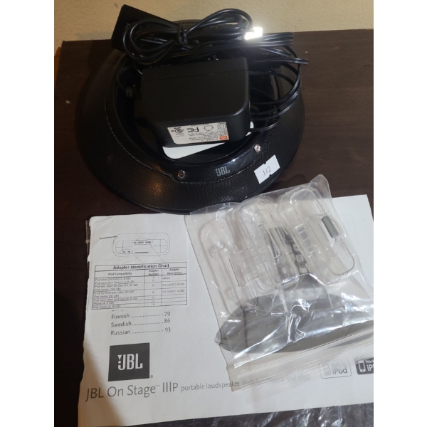 JBL On Stage IIIP Portable Speaker/ Docking Station for Ipod/ Iphone w/ Compatibility Clips