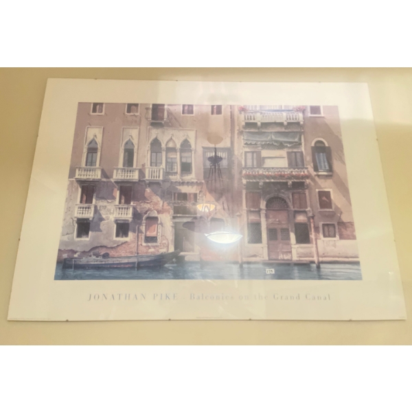 Jonathan Pike "Balconies on the Grand Canal" Framed Print  46"w x 31" tall