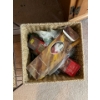 Image 3 : Wicker Storage Rack 12 x 12 x 30T Including Contents Doilies, Candles, Table Mats
