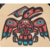 Image 2 : Alaskan Totemic Art: Hand-Made "Raven" Design, 12" Diameter, Signed by Artist Juliena Sharp