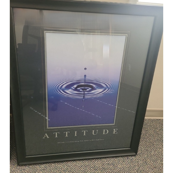 Inspirational Print 27 X 33 "Attitude", Framed Under Glass