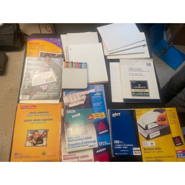 Large Collection of Printing Supplies, Business Cards, Transparency Film, Linen Paper, Full Sheet la