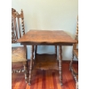 Image 9 : Pair of Victorian Hand Carved Oak Barley Twist Chair w/ Wooden Table, Metal Claws (24W, 24D, 29T)