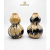 Image 2 : 1970 Vintage Studio Art Pottery Vases In A Double Gourd Shape 13''INCHES HEIGHT.