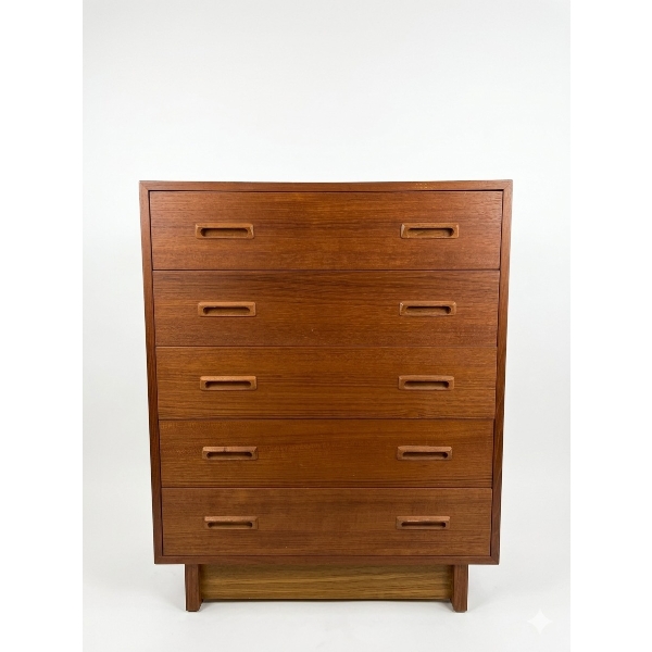 Mid-Century Modern Five-Drawer Teak Chest of Drawers