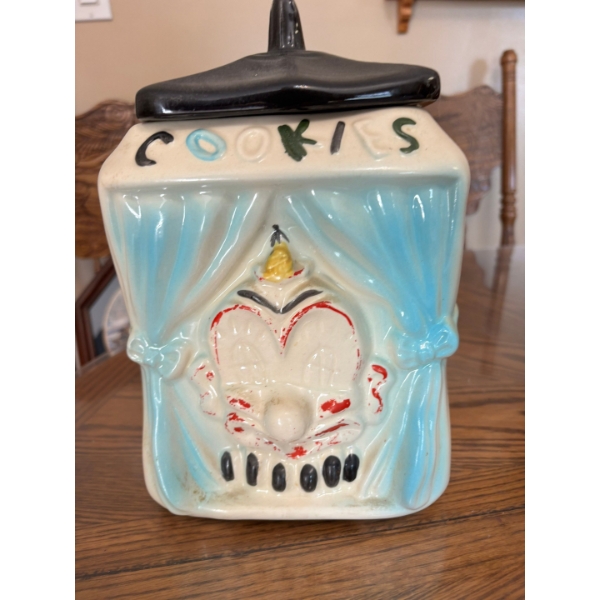 COOKIE JAR * Theatre Clown, Vintage 50s or 40s, American Bisque