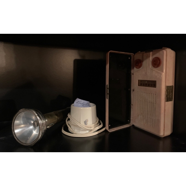 'Bakalight Radio' w/ Baby Bottle warmer & Vintage Flashlight 