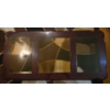 Image 3 : Wooden and Glass Coffee Table w/ Decorative Flowers - 48W, 25D, 16T
