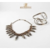 Image 1 : Â Necklace and Bracelet Set with Leaf Motif and Swirl Design
