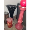 Image 2 : Assorted Decor Including: Polka Dot Vases 9" Diameter Top 14 T,  Red Candle Holders 16 T and More!
