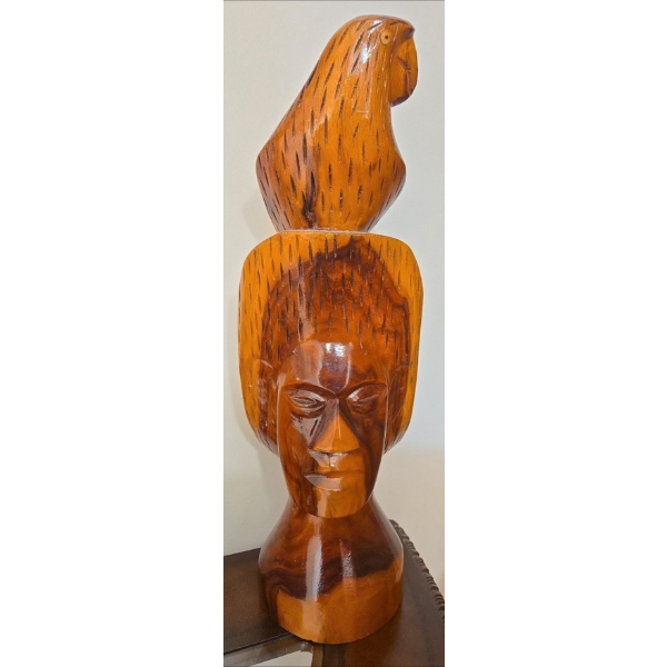 Tropical Wood Statue Parrot 18T