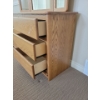 Image 4 : Double Wide Oak Dressing Table w/ Standing Mirror 59x23x70