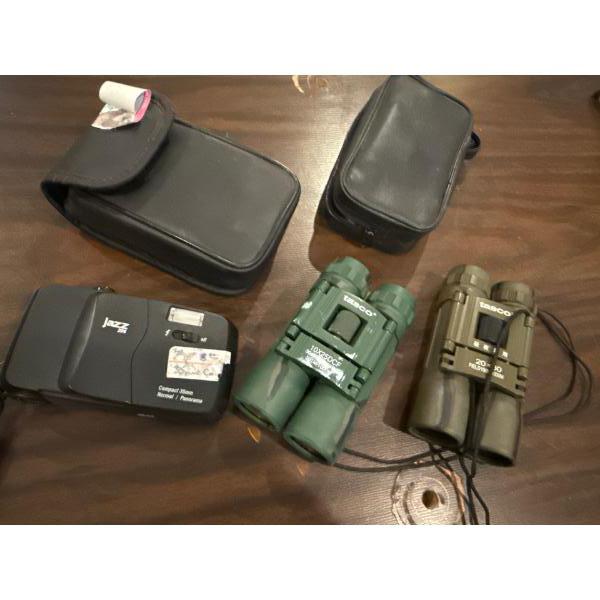 Curtis DVD7015 DVD Player in Case and Tasco 10x25DCF Binocular, Tasco 20x30 