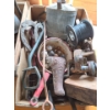 Image 3 : Wooden Crate 18 w, 9 l, 8 h, Vintage Miner's Lamp, Horseshoes & more