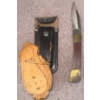 Image 2 : Assorted Vintage Smalls - Genuine Leather Satchel Folding Pocket Knife Informative Signs & more