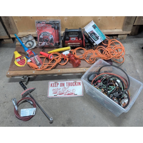Automotive and Workshop Utility Lot with MotoMaster Power Pack, Tools, and Accessories