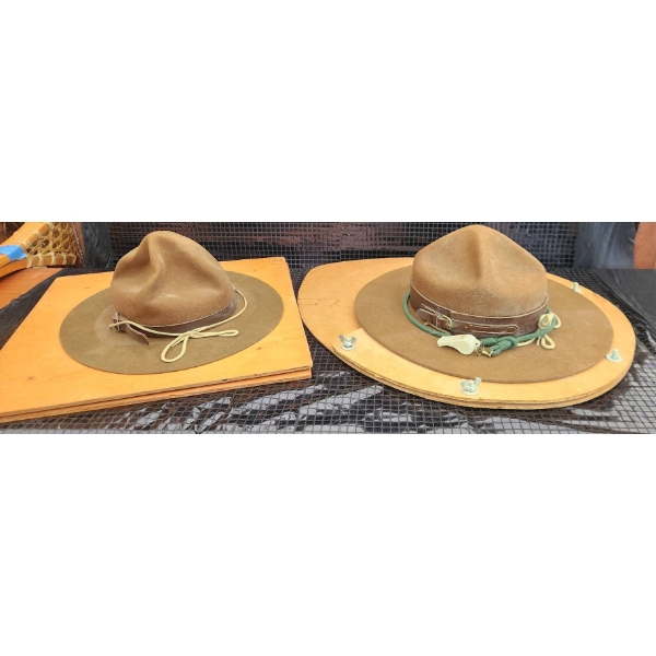 Boy Scout Uniform Hats with Homemade Wooden Presses