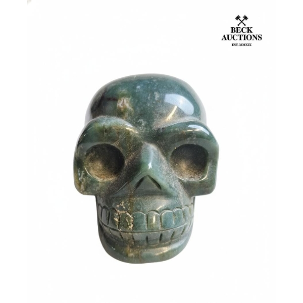 Long Ocean Jasper  Skull,Hand Carved 3 IN T