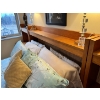 Image 3 : Retro Teak Queen Bed set with shelving including high-end mattress linens not included, comes in thr