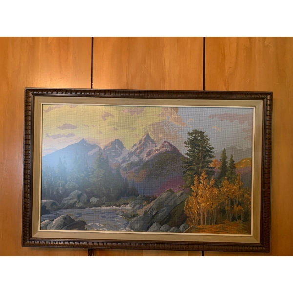 Assorted Needle Point Embroidered Wall Art 34x22 (4 Count)