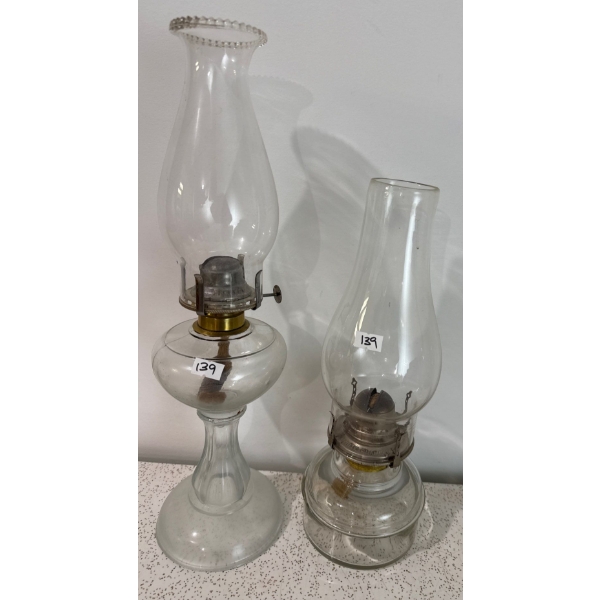 Antique White Flame  Grand Rapids Michigan Oil Lamp & Antique Correct Oil Lamp