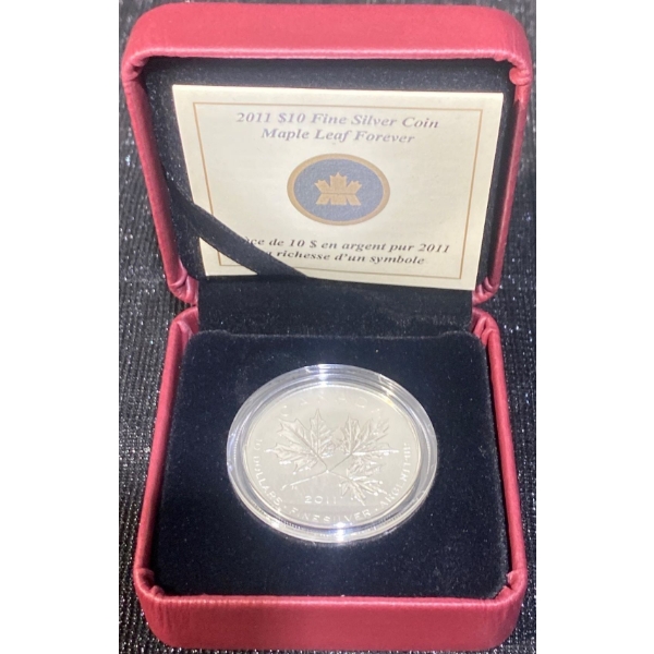2011 $10 Maple Leaf Forever Fine Silver Coin 15.87 Grams