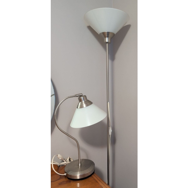 Ambient Lighting - Floor Lamp w/ Adjustable Bell Style Desk Lamp 