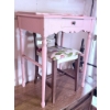 Image 1 : Pink Wooden Vanity Table with Drawer and Chair