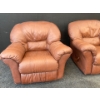 Image 2 : Pair of Reclining Leather Chairs 44" x 41" x 38"