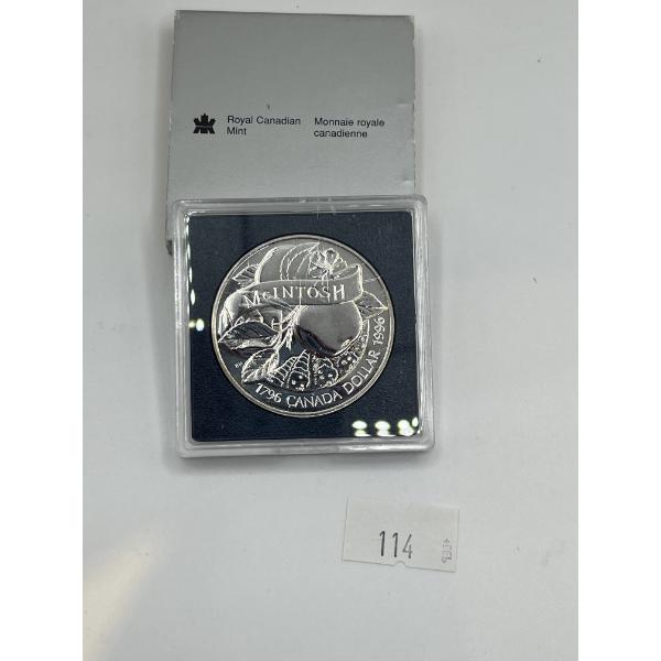 1996 Canada Anniversary of McIntosh's Arrival Sterling Silver Dollar