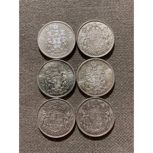 Canadian 50-cent Pieces 11.66 g Silver (.800)