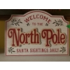 Image 2 : Christmas Ornamental Statue 20", North Pole Sign 14"x9"