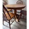 Image 2 : Oak Dining Table w/ 4 Chairs & 2 Leafs - 42W, 29T Not Extended 