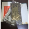 Image 1 : Brass Rubbings Kit- Larger Mounted on Stone: 4.75 X 9.5 (Small Chip on Back of Stone as Shown)