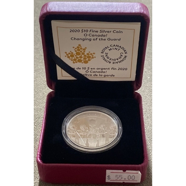2020 $10 Fine Silver Coin O'Canada! Changing of the Gaurd 15.87 Grams