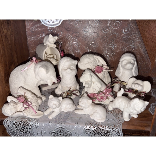 White Ceramic Animal Figurines