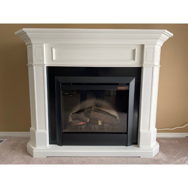 White Electric Fireplace with Remote 51L x 17D x 41T