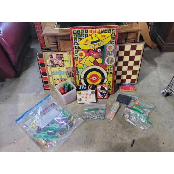 Vintage Board Game Collection Checkers Ring Toss & More