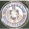 Image 3 : 1999 Lithuanian Baltic Way 50 Litas Silver Coin