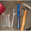 Image 4 : 2 Tiered Metal tool Chest w/ Contents & More - Cresent Wrench Set Hammers Bungee Straps & more