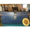 Image 6 : Lot: Blue Suitcase, Round Black Mirror, Sunflower and Butterfly Decor