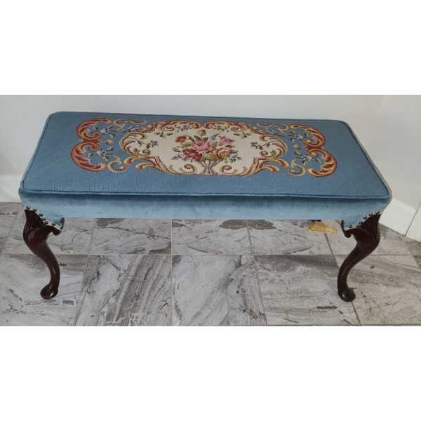 Lovely Fabric Floral Design Bench - 41W, 17D, 18T 