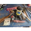 Image 2 :  pellet, guns, fillet knives, fishing reel shot glass collection, and a vintage sharpening stone