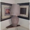 Image 1 : Lamp 30 T to Top of Shade, Floral Picture 20 X 20, Mandala Design 21 x 21 Both Framed Under Glass 
