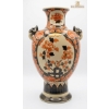 Image 1 :  Japanese Imari Porcelain Vase, Vibrant Color Palette Of Orange-Red Cobalt Blue And Gold Accents 