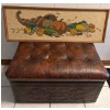 Image 3 : Vintage Home Decor - 3 Tiered Basket Shelf 27T w/ Bench Chest Horn Of Plenty Art & More