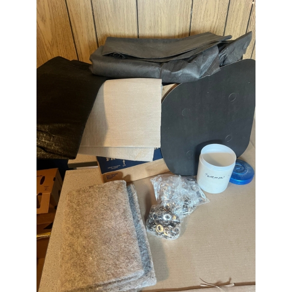 Furniture decking /dust skirt and padding, 2 x chair bottom, and tons of common sense.