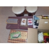 Image 2 : Crib Board/ Cards, Scrabble, Glass Produce, Ceramic Basket w/ Roses 10 W, 6 D, 12 T and More!